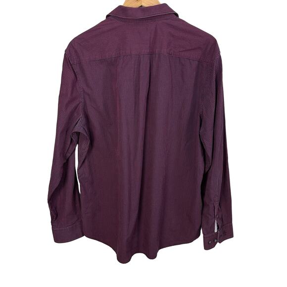 Penguin Button Down Shirt Navy Blue Red Windowpane Check Plaid 17.5 34/35 - Picture 2 of 7